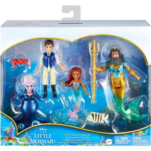 Mattel - Disney- The Little Mermaid Ariel's Adventures Story Set with 4 Small Dolls and Accessories - Limolin 