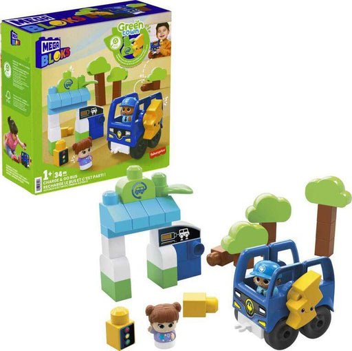Mattel - MEGA BLOCKS - Green Town Charge & Go Bus - Limolin 