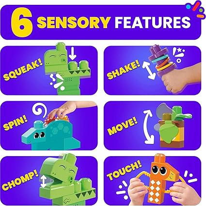 Mattel - MEGA BLOCKS - Squeak 'N Chomp Dinos - Limolin 