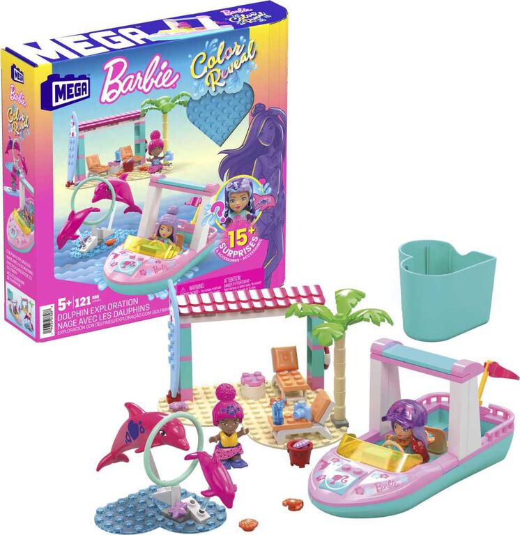 Mattel - MEGA CONSTRUX - BARBIE COLOR REVEAL DOLPHIN EXPLORATION - Limolin 