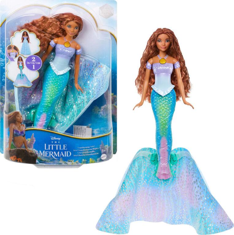 Mattel - Tl Disney The Little Mermaid Transforming Ariel Fashion Doll, Switch from Human to Mermaid - Limolin 