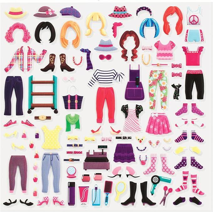 Melissa & Doug - Deluxe Puffy Sticker Album - Day of Glamour (8L) - Limolin 