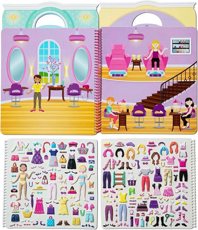 Melissa & Doug - Deluxe Puffy Sticker Album - Day of Glamour (8L) - Limolin 