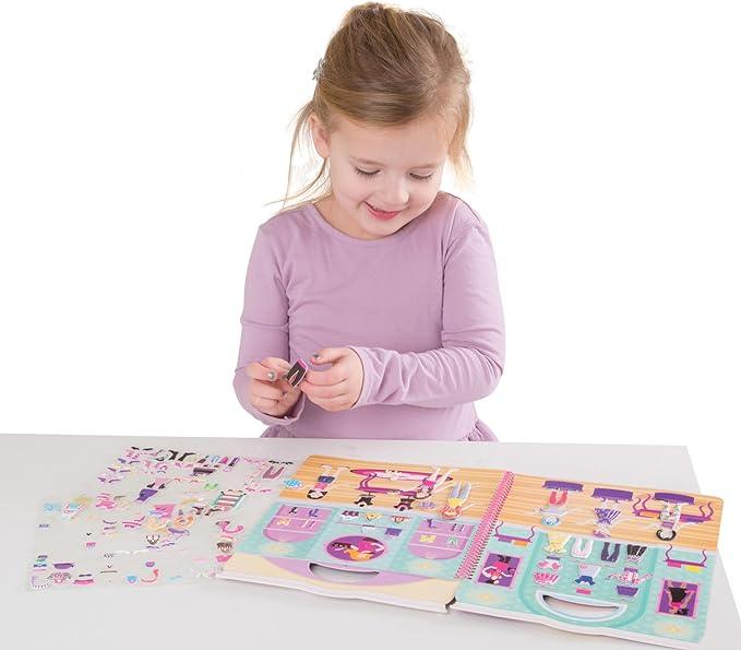 Melissa & Doug - Deluxe Puffy Sticker Album - Day of Glamour (8L) - Limolin 