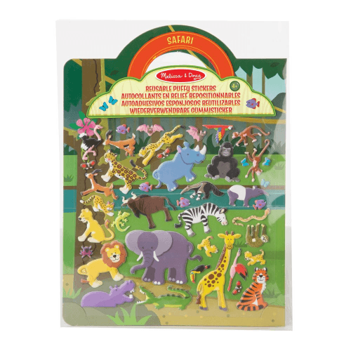 Melissa & Doug - Reusable Puffy Stickers - Safari (8L) - Limolin 