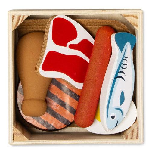 Melissa & Doug - Wooden Food Groups Play Set - Protein - Limolin 