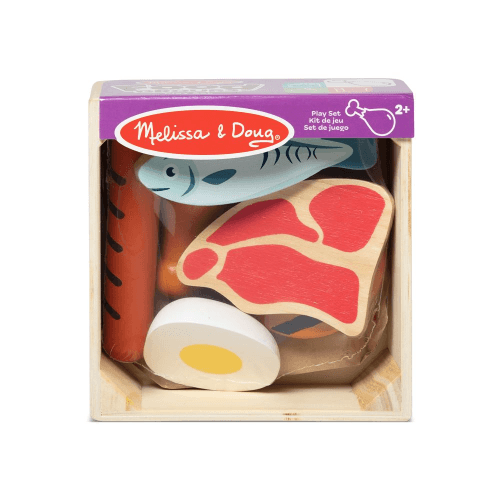 Melissa & Doug - Wooden Food Groups Play Set - Protein - Limolin 