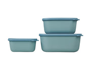 Mepal - Cirqula Multi-Bowl Deep Rectangular 3-Part Set - Limolin 