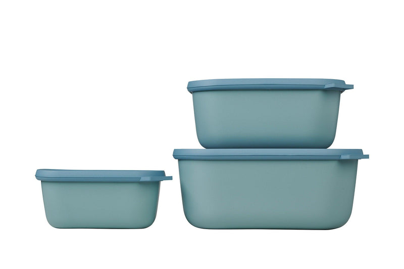 Mepal - Cirqula Multi-Bowl Deep Rectangular 3-Part Set - Limolin 