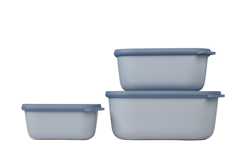 Mepal - Cirqula Multi-Bowl Deep Rectangular 3-Part Set - Limolin 
