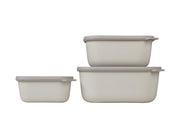 Mepal - Cirqula Multi-Bowl Deep Rectangular 3-Part Set - Limolin 