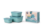 Mepal - Cirqula Multi-Bowl Deep Rectangular 3-Part Set - Limolin 