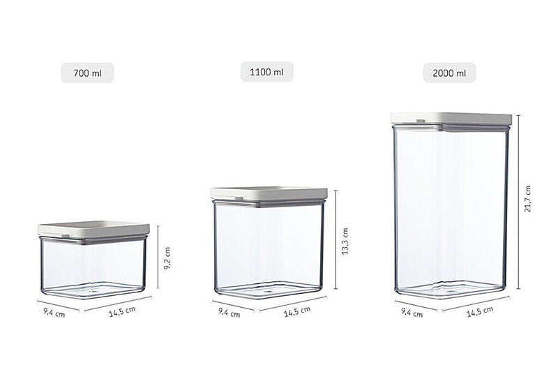 Mepal - Omnia Storage Box 3-Piece Set (Nordic White) - Limolin 