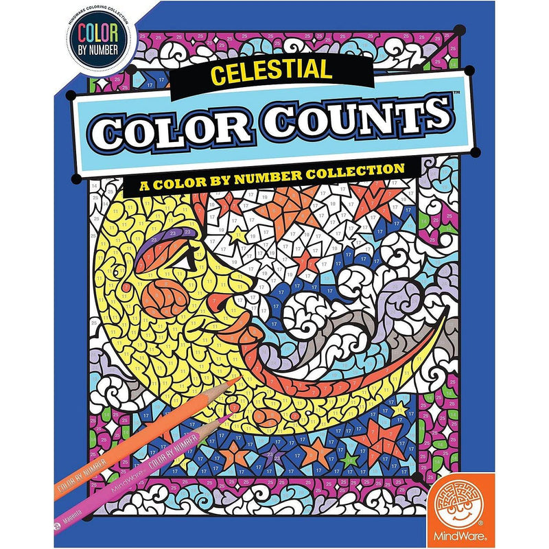 Mindware - Color by Number - Color Counts - Celestial - Limolin 