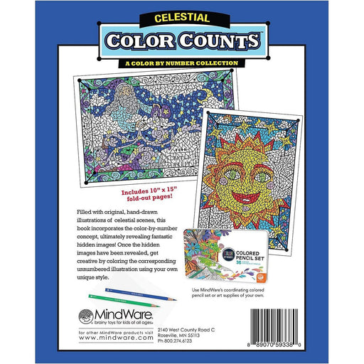 Mindware - Color by Number - Color Counts - Celestial - Limolin 