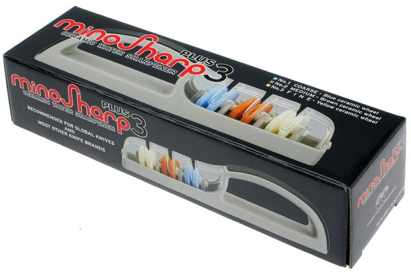 Minosharp - PLUS Water Sharpener 3-Stage Grey (Coarse/Medium/Fine) - Limolin 