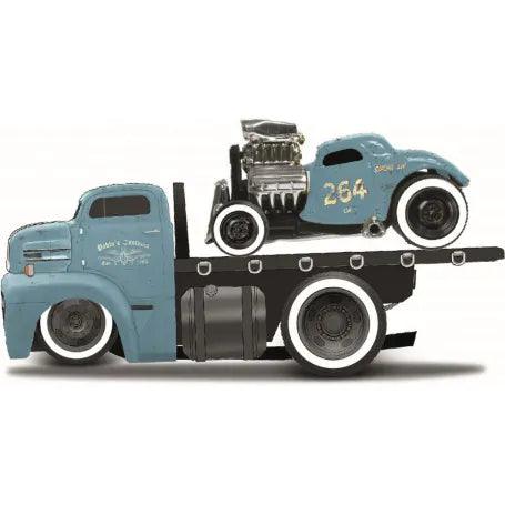 Muscle Machines - Model 01 1950 Ford COE Flatbed Truck 1933 Ford 3W Coupe - Toy Light Blue - Limolin 