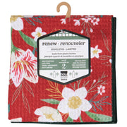 Now Designs - Amaryllis Christmas Recycled Microfibre Dishcloth - packaged