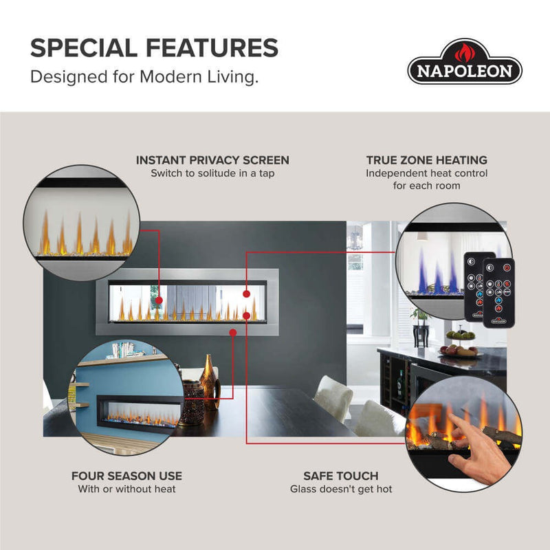Napoleon - CLEARion™ Elite 50 - See Through Built-in Electric Fireplace | NEFBD50HE