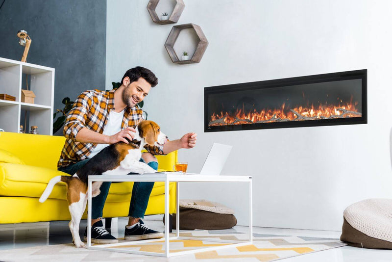 Napoleon - Entice Wall-Mount Electric Fireplace (NEFL60CFH-1) - installed room view.