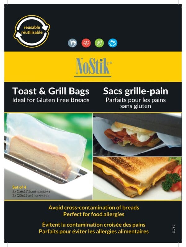 NOSTIK - Toast & Grill Bag 4/PK - Limolin 