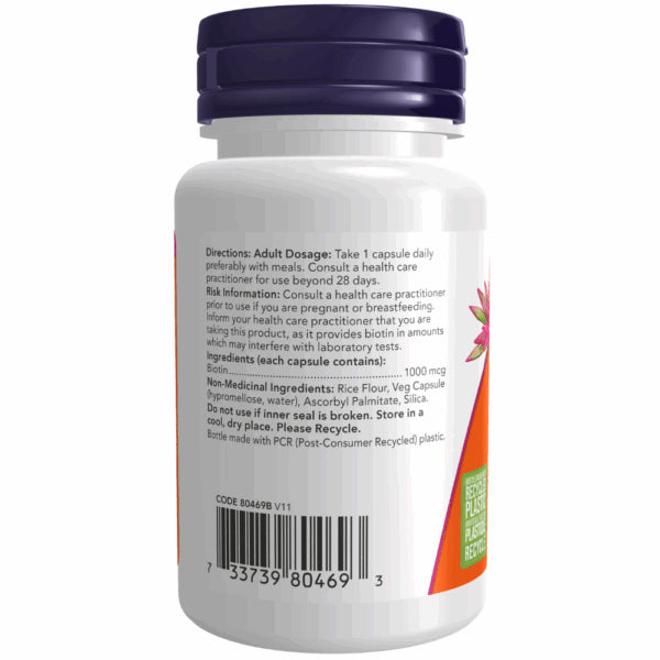 Now - Vitamin B Biotin 1000 Mcg 100VCAP