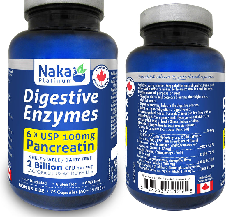 Naka Platinum - Digestive Enzymes 75caps - Limolin 