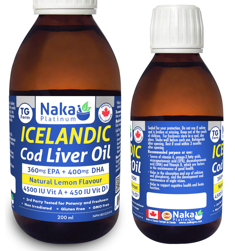 Naka Platinum - Icelandic Cod Liver Oil 200ml - Limolin 