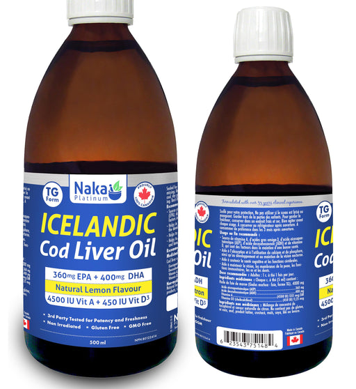 Naka Platinum - Icelandic Cod Liver Oil 500ml - Limolin 