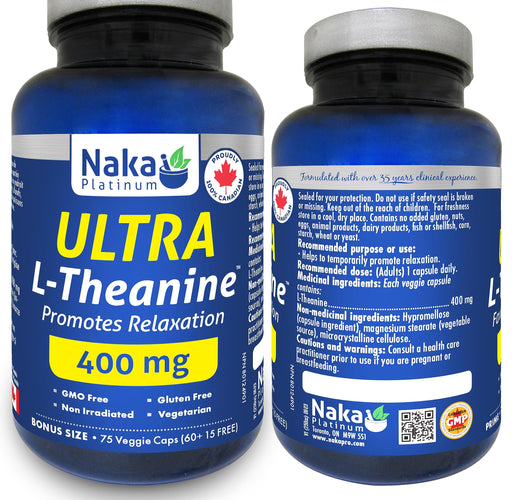 Naka Platinum - Ultra L-Theanine 400mg - 75 VCaps - Limolin 