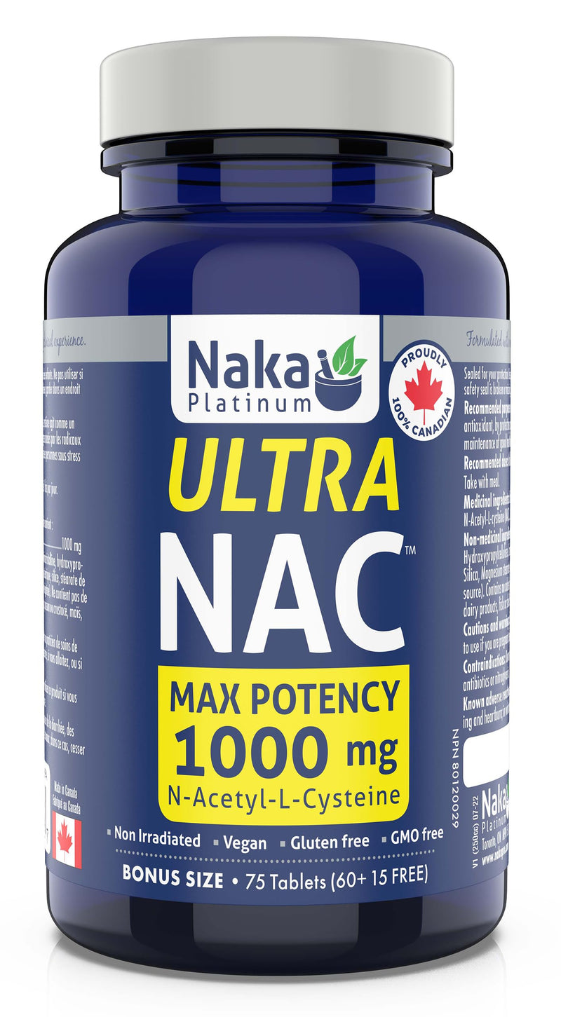 Naka Platinum - Ultra NAC 1000mg 75 Tabs - Limolin 