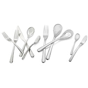 Nambé Aura 45-Piece Flatware Set - flatware pattern illustration; set contents are described in the listing.