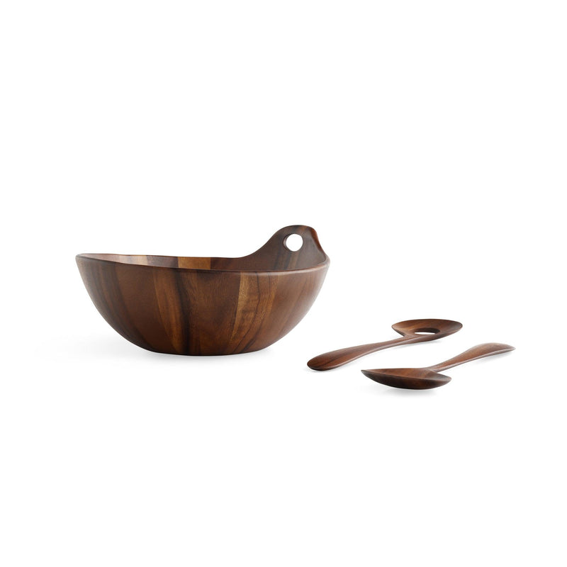 Nambe - Portables Wood Salad Bowl W/Servers - Limolin 