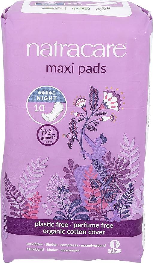 Natracare - Maxi Pads Night Time 10 Pads - Limolin 
