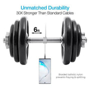 Naztech - Charge & Sync - USB-C to USB-C Titanium Braided| 6 foot - Limolin 