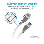 Naztech - Charge & Sync - USB-C to USB-C Titanium Braided| 6 foot - Limolin 