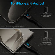 Naztech - Charge & Synch USB-C to USB-C 240W DigiWatt Fast Charge Cable with LED Power Display 6ft PD Industrial Strength Braided - Black - Limolin 