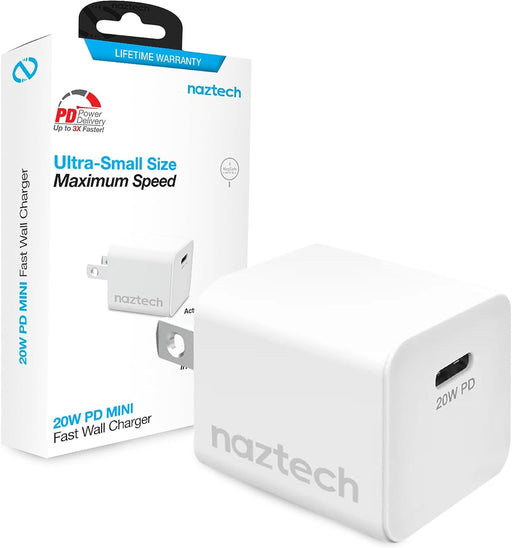 Naztech - Fast Wall Charger Block - 20W - White - Limolin 