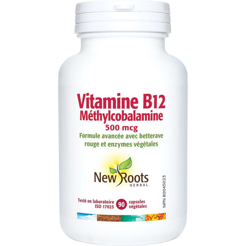 New Roots Herbal - Vitamin B12 Methylcobalamin 500Mcg, 90 Capsules - Limolin 
