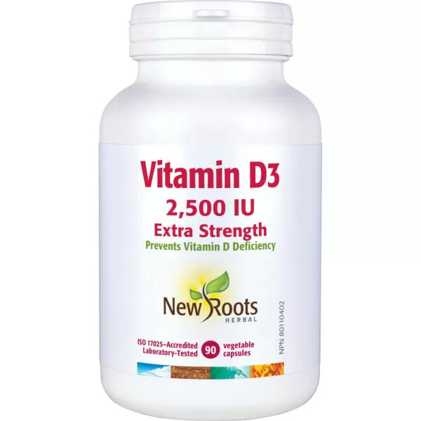 New Roots Herbal - Vitamin D3 2500 IU Extra Strength - 90 Capsules