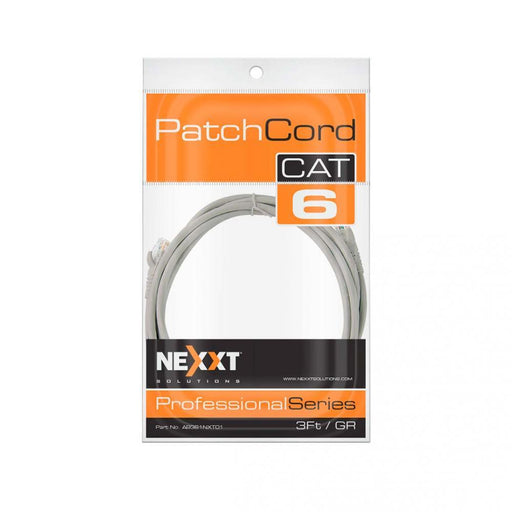 Nexxt - Networking Cat6 3ft UTP Gigabit Ethernet Cable 4 Pairs 23AWG CMR UL ETL Verified - Gray - Limolin 