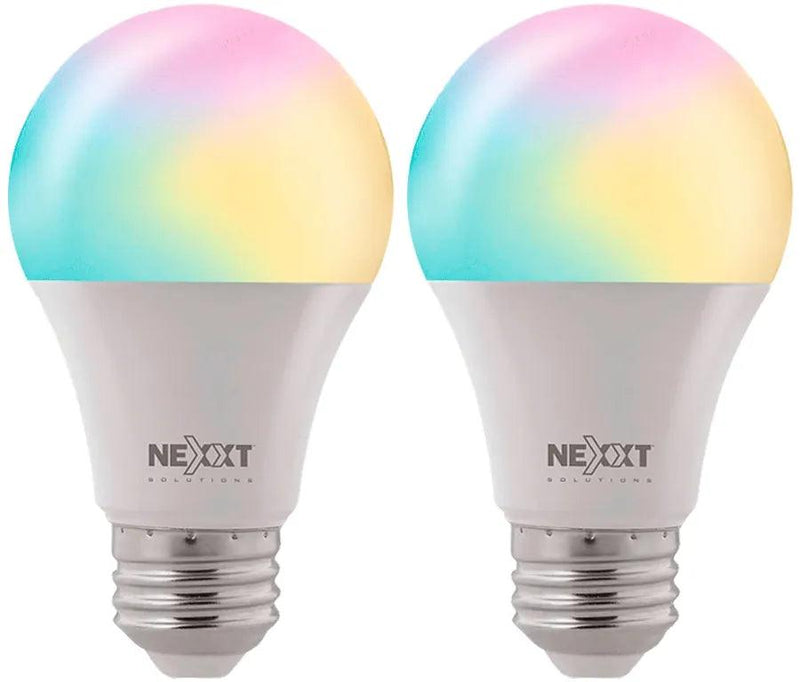 Nexxt - Smart Home Indoor Wi-Fi RGB & White LED Light Bulb (2 Pack) - Limolin 