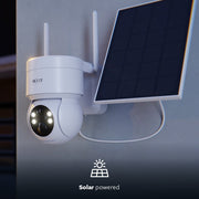 Nexxt - Smart Home Outdoor Camera Solar 2K PTZ (Pan Tilt Zoom) Motorized with Solar Panel IP65 2 Way Communication Night Vision Motion Sensor - White - Limolin 