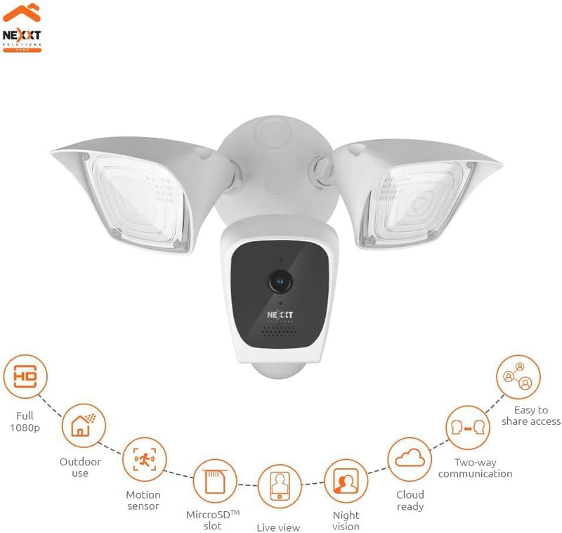 Nexxt - Smart Home - Outdoor Wi-Fi Floodlight Camera - Limolin 