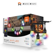 Nexxt - Smart Home Outdoor Wi-Fi Led String Lights 24 Bulbs 48Ft - Limolin 
