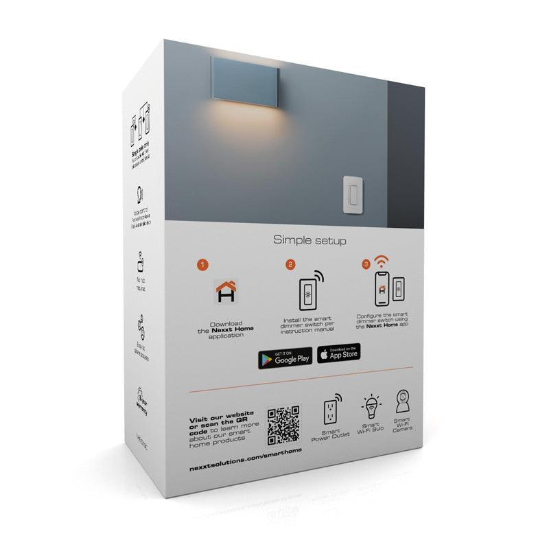 Nexxt - Smart Home Wi-Fi Dimmer Switch Single Pole Voice Control Alexa/Google - Manual & Remote Dimming - White - Limolin 