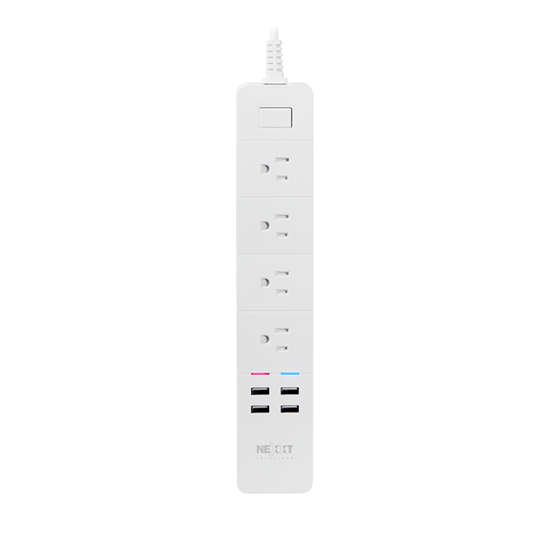 Nexxt - Smart Home Wi-Fi Power Strip with 4 Outlets 4 USB Ports - Limolin 