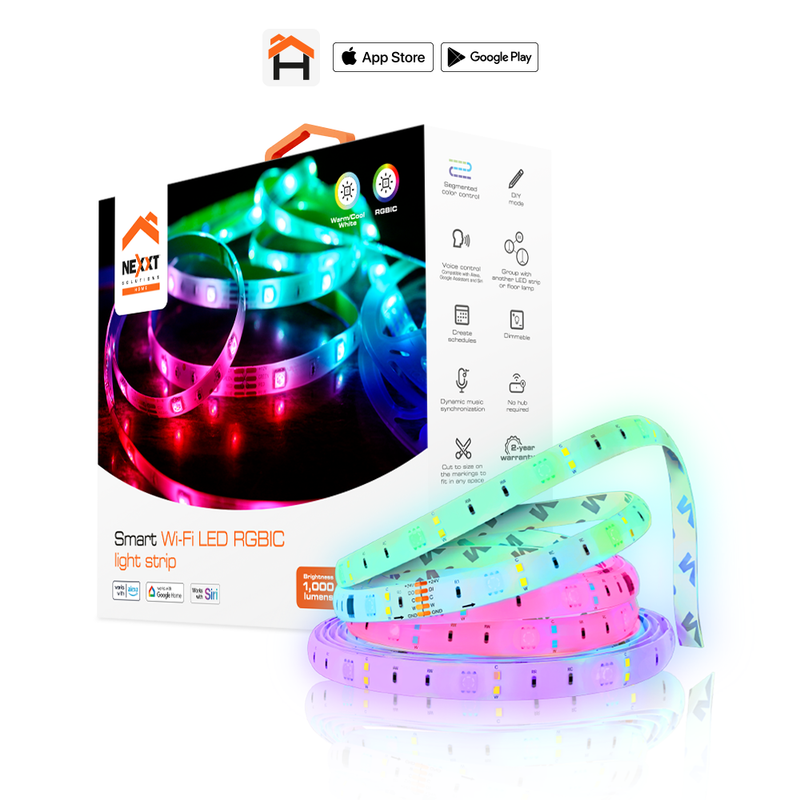Nexxt - Smart Home - Wifi LED RGBIC Strip Lights-NHB-S613 - Limolin 