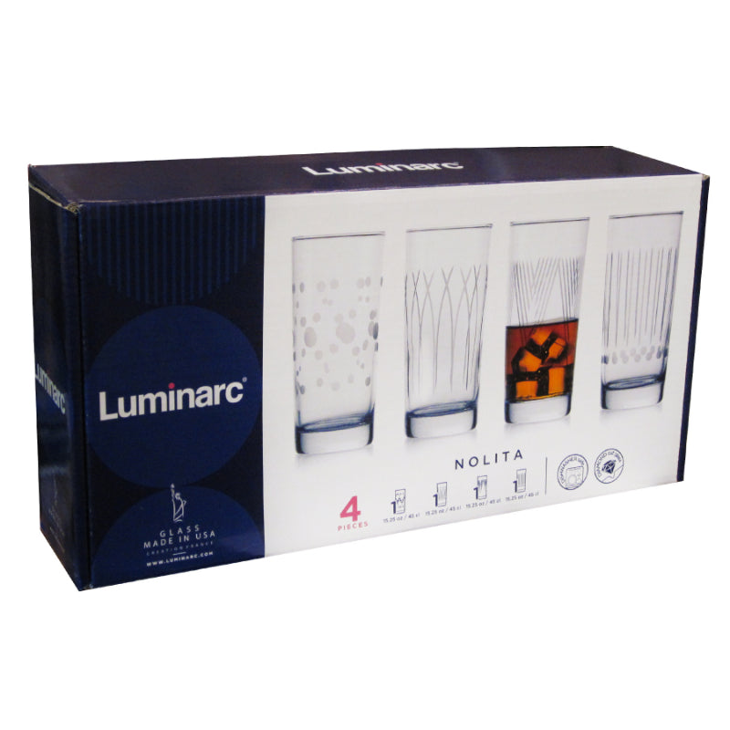Luminarc - Nolita - 4-Piece Cooler Glass Set | 15.25 fl oz / 451 mL