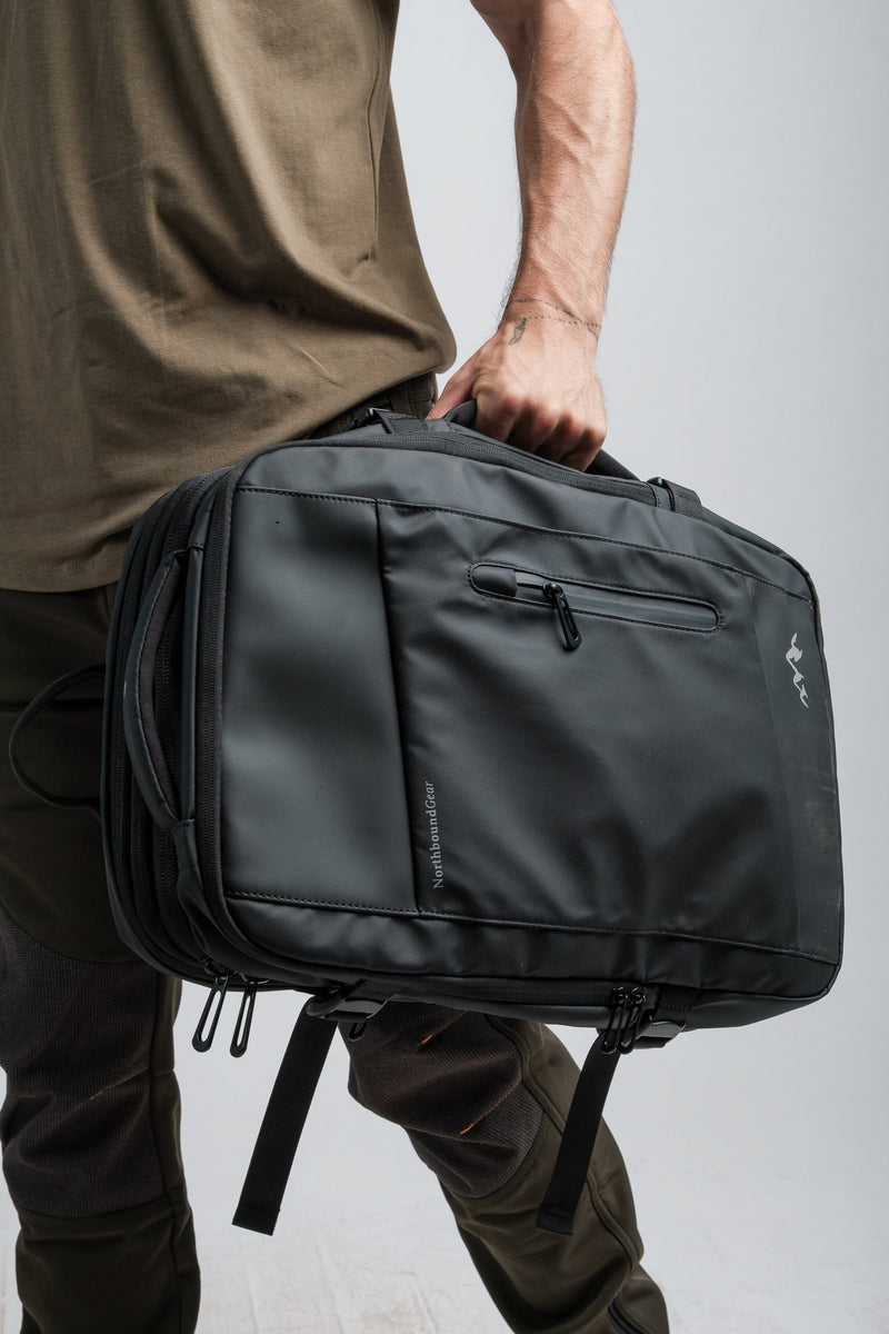 Northbound Gear - "Voyager" Expandable Backpack 26L / 38L with Built-in Rain Coat